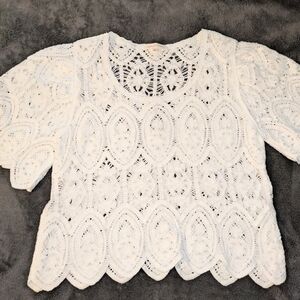 Elegant White Lace Women's Top